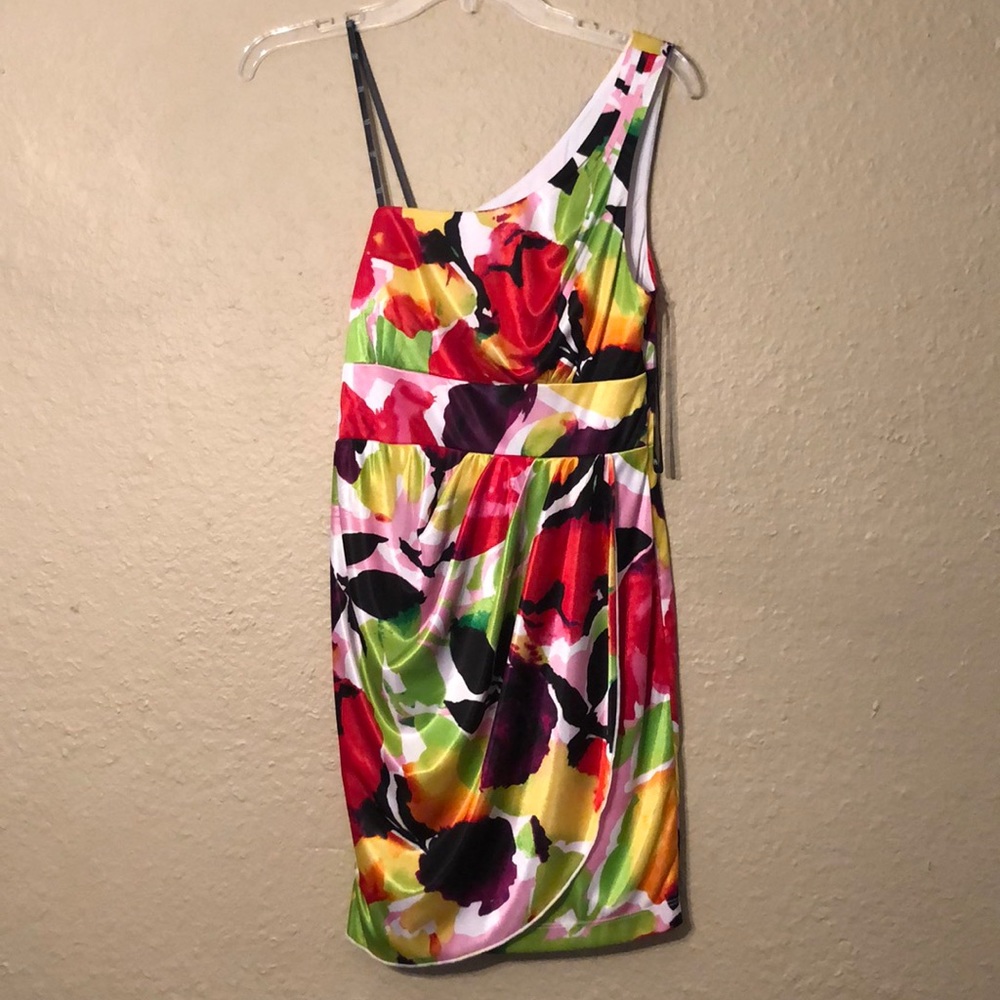 LOVE Tease One-Shoulder Floral Prom Dress